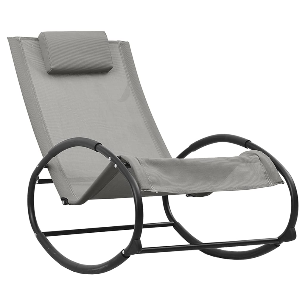 Bain de soleil avec coussin en acier et textilène gris
