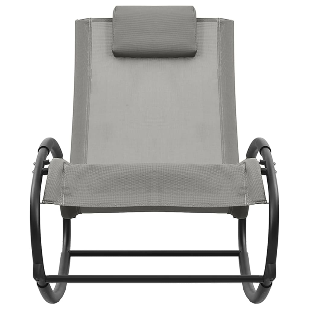 Bain de soleil avec coussin en acier et textilène gris