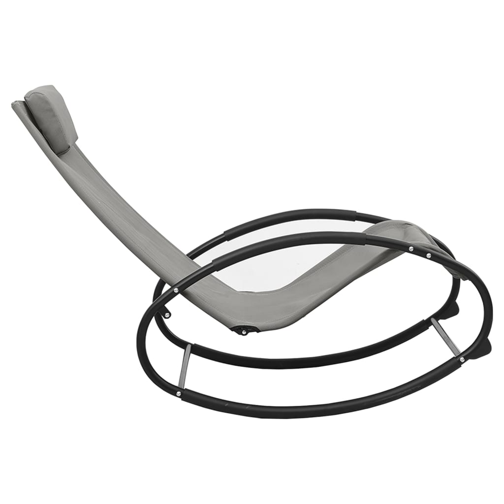 Bain de soleil avec coussin en acier et textilène gris