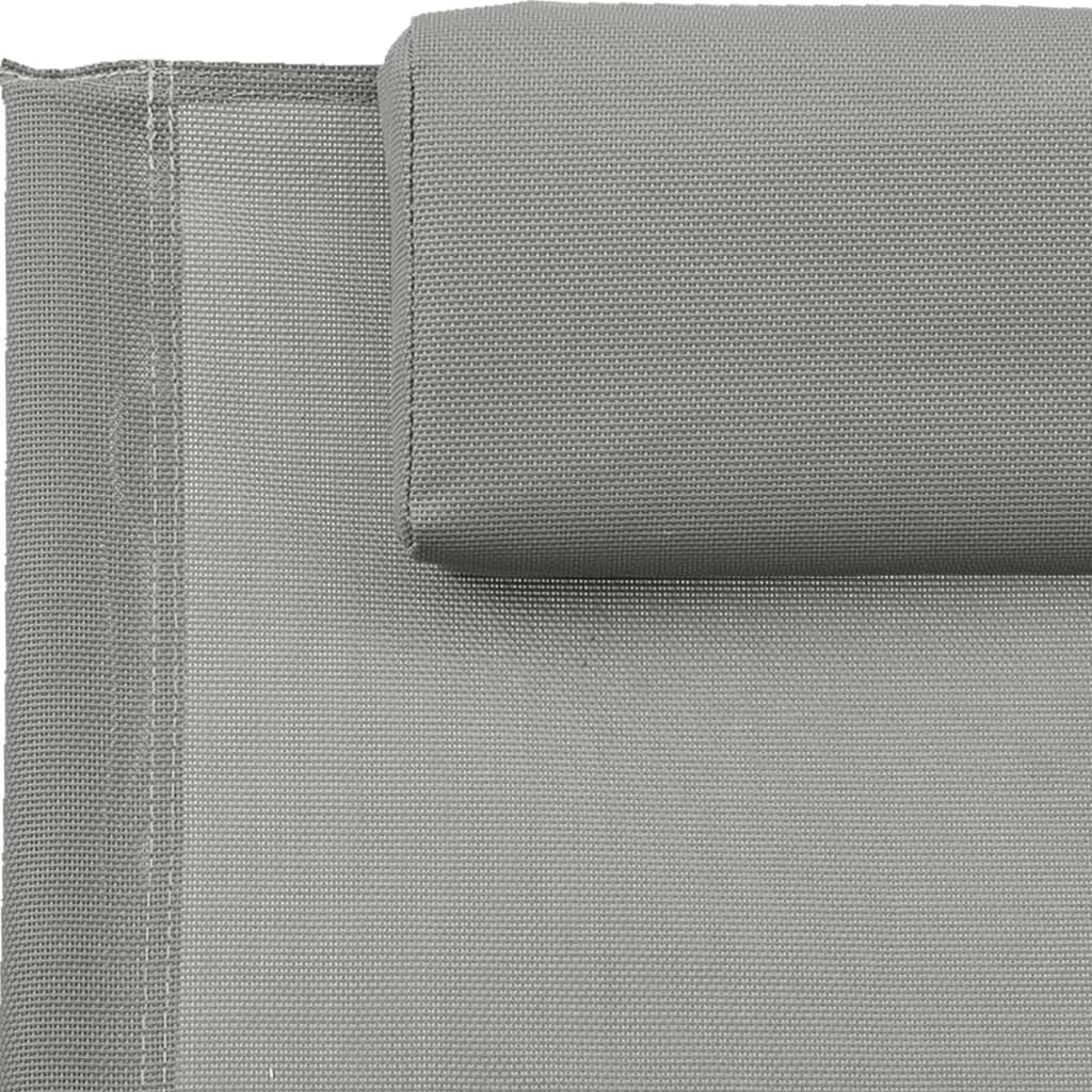 Bain de soleil avec coussin en acier et textilène gris