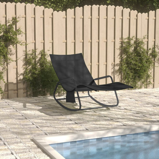 Bain de soleil acier et textilène noir