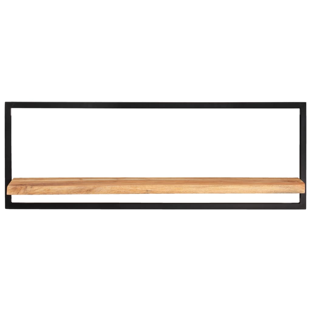 Wall shelves 2 pcs. 100x24x35 cm solid acacia wood and steel