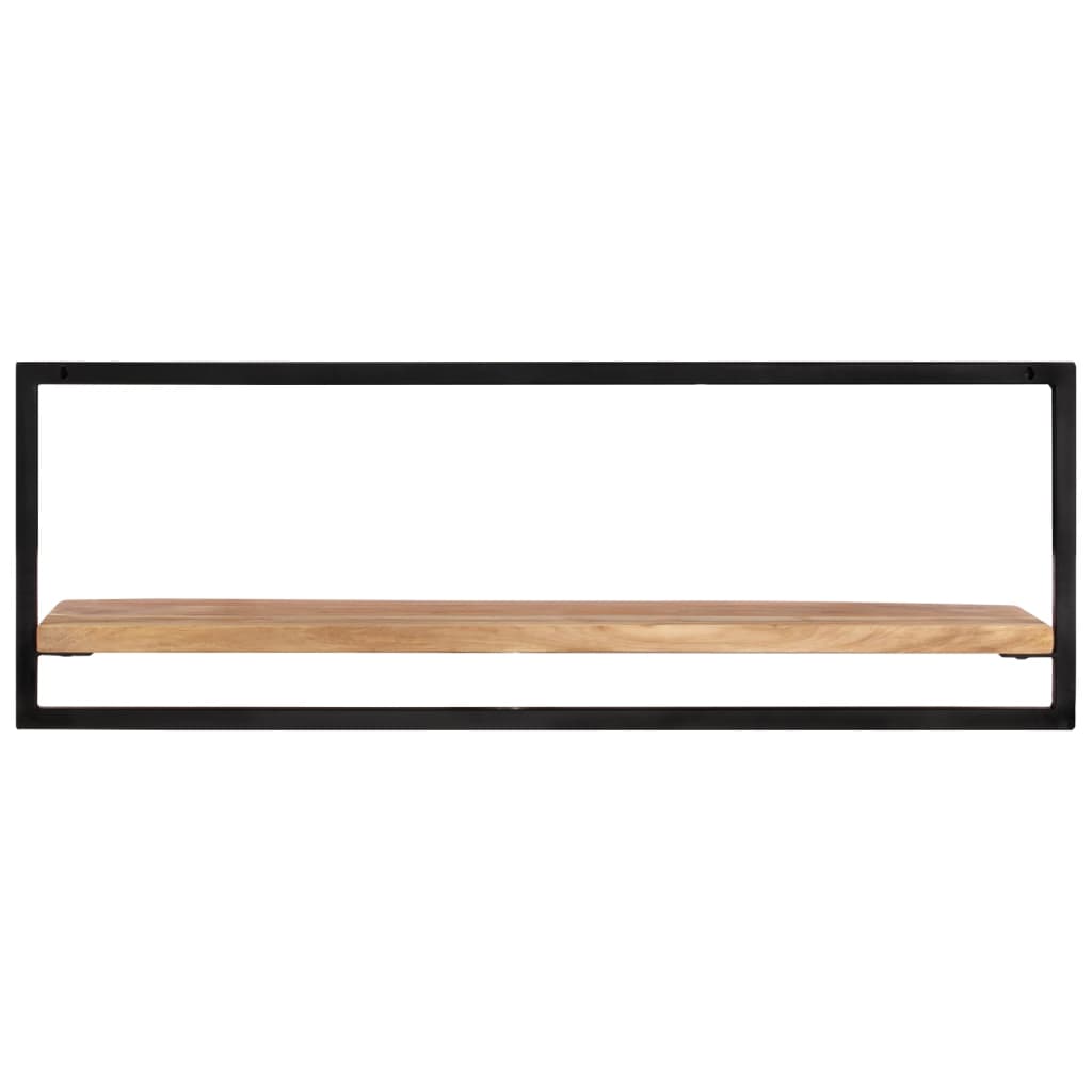 Wall shelves 2 pcs. 100x24x35 cm solid acacia wood and steel