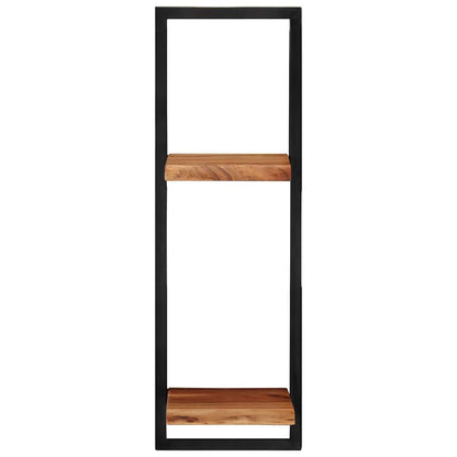 Wandregale 2 Stk. 25x25x75 cm Massivholz Akazie und Stahl