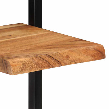 Wandregale 2 Stk. 25x25x75 cm Massivholz Akazie und Stahl