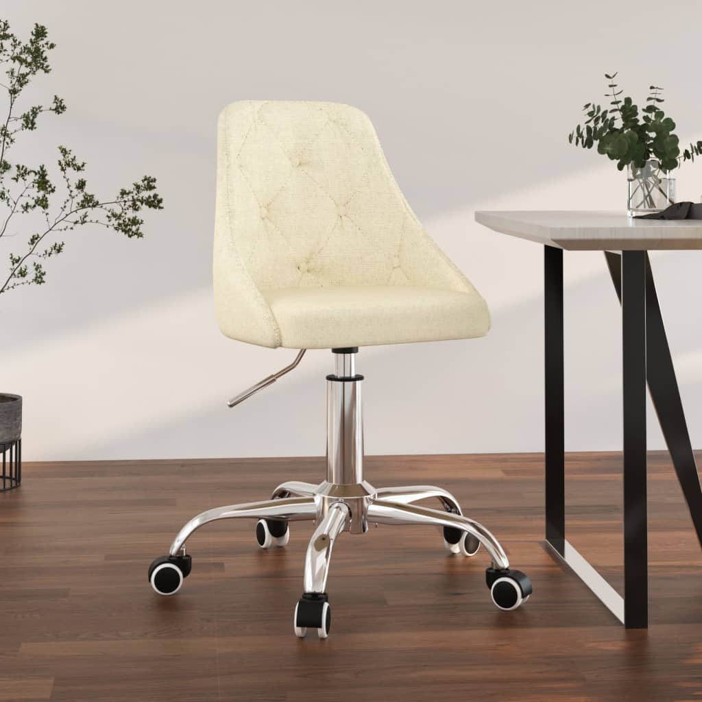 Bürostuhl Drehbar Creme Stoff