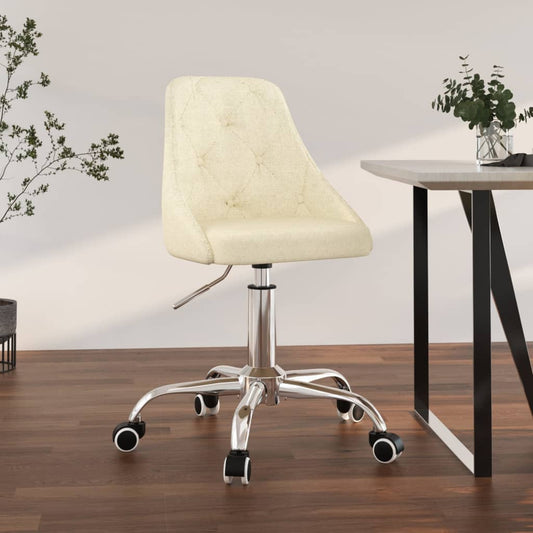 Bürostuhl Drehbar Creme Stoff