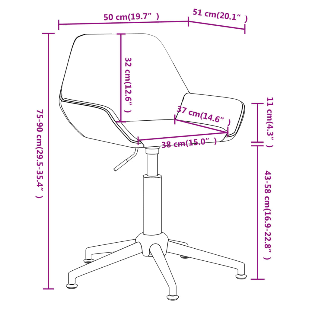 Bürostuhl Drehbar Creme Samt