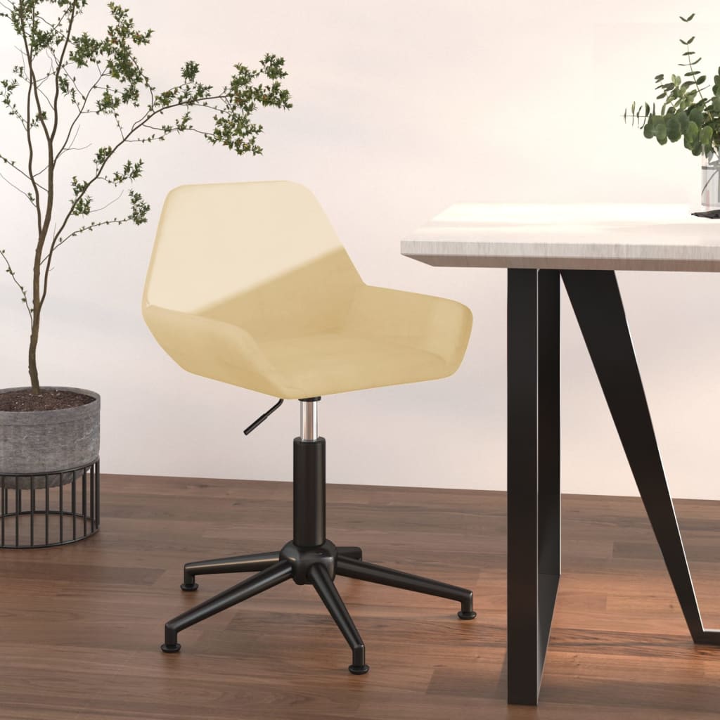 Bürostuhl Drehbar Creme Samt