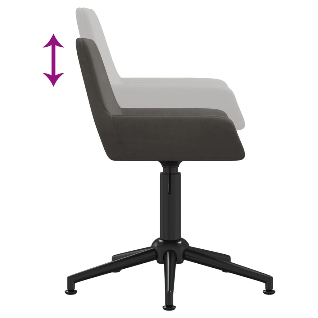 Bürostuhl Drehbar Dunkelgrau Samt