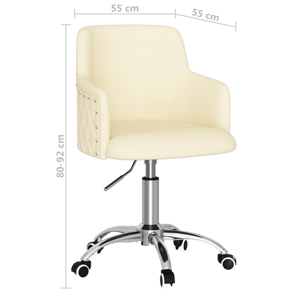 Bürostuhl Drehbar Creme Stoff