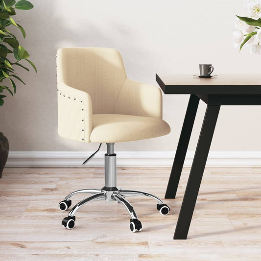 Bürostuhl Drehbar Creme Stoff