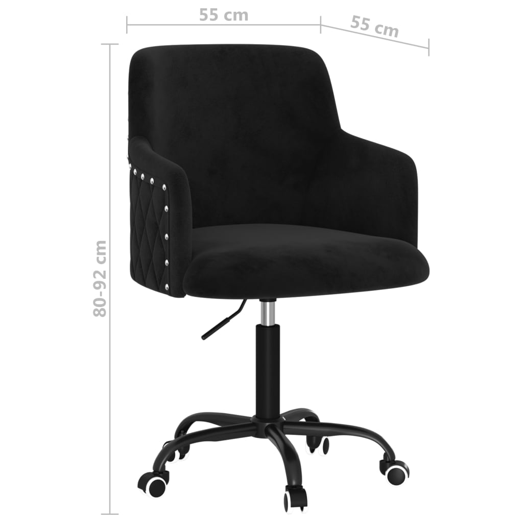 Bürostuhl Drehbar Schwarz Samt