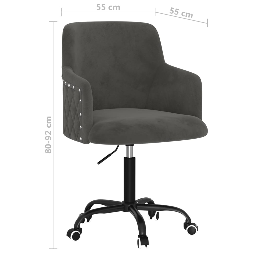 Bürostuhl Drehbar Dunkelgrau Samt