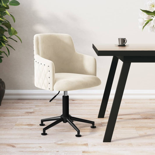 Bürostuhl Drehbar Creme Samt