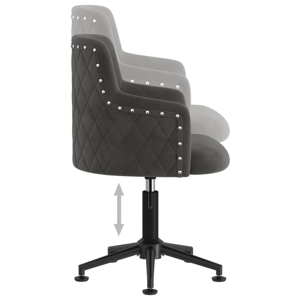 Bürostuhl Drehbar Dunkelgrau Samt