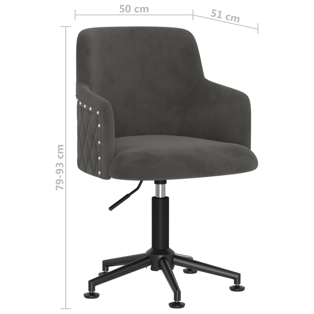 Bürostuhl Drehbar Dunkelgrau Samt