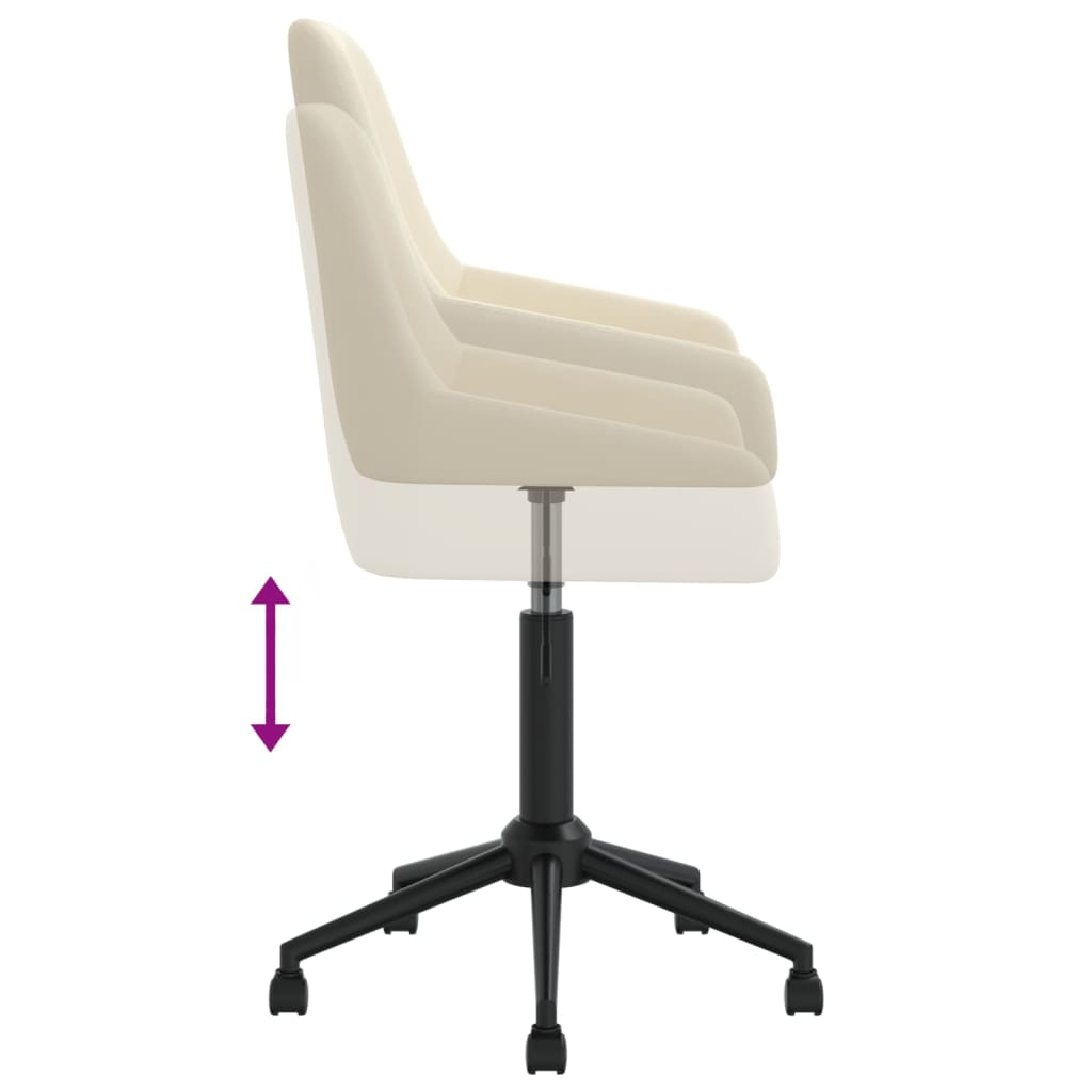 Bürostuhl Drehbar Creme Samt