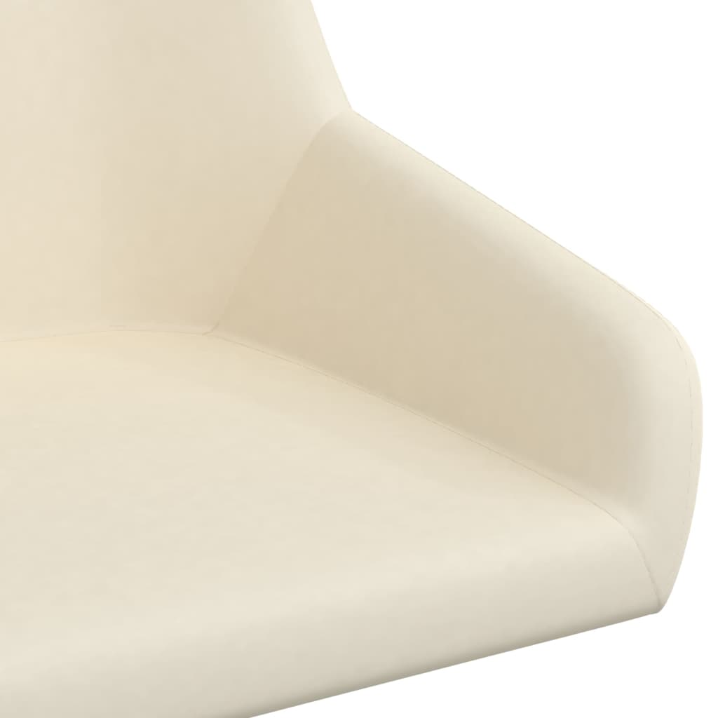 Bürostuhl Drehbar Creme Samt
