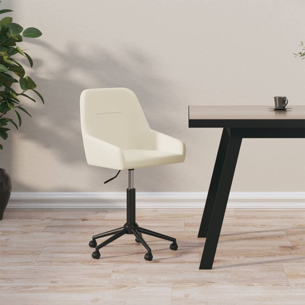 Bürostuhl Drehbar Creme Samt