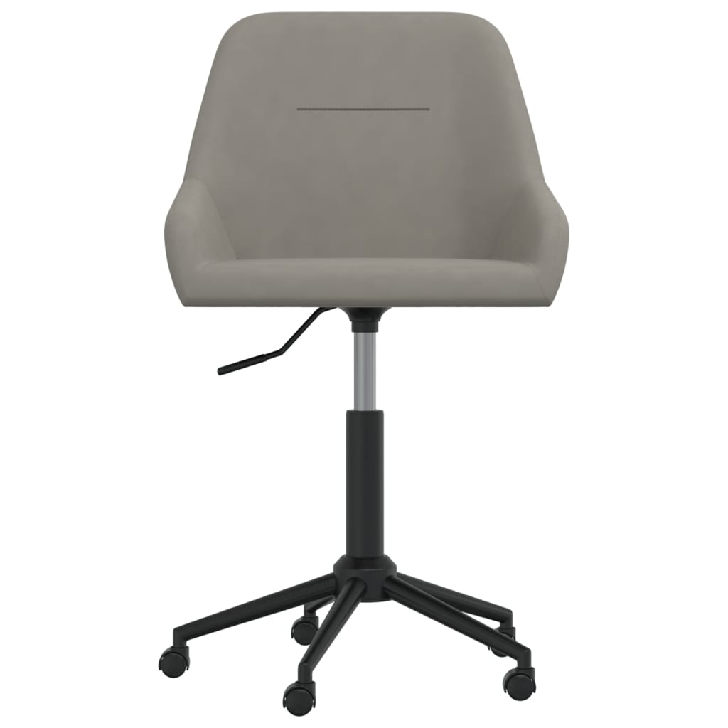 Bürostuhl Drehbar Hellgrau Samt