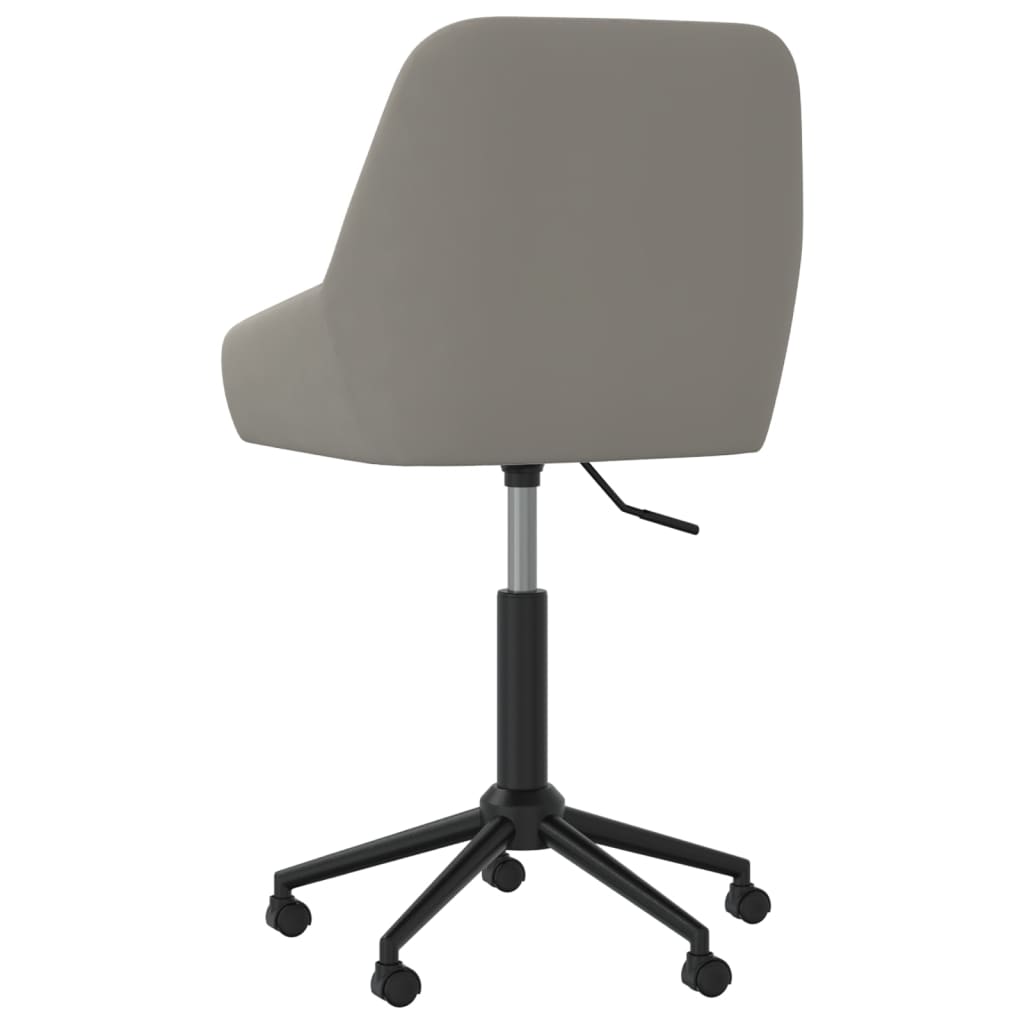 Bürostuhl Drehbar Hellgrau Samt