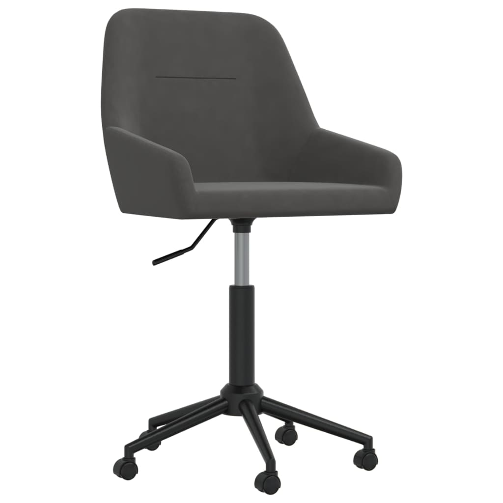 Bürostuhl Drehbar Dunkelgrau Samt
