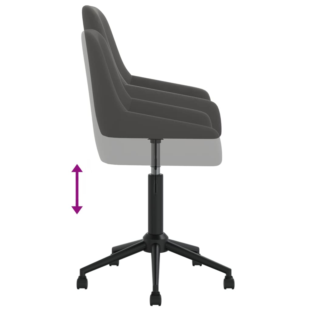 Bürostuhl Drehbar Dunkelgrau Samt