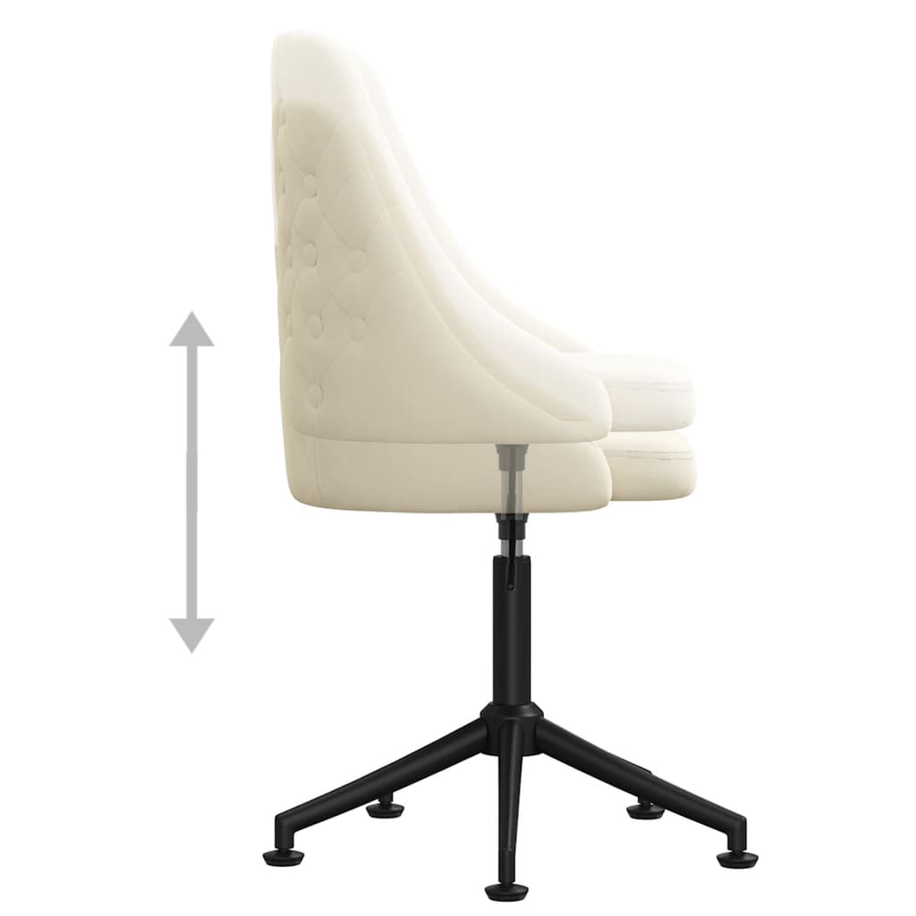 Bürostuhl Drehbar Creme Samt