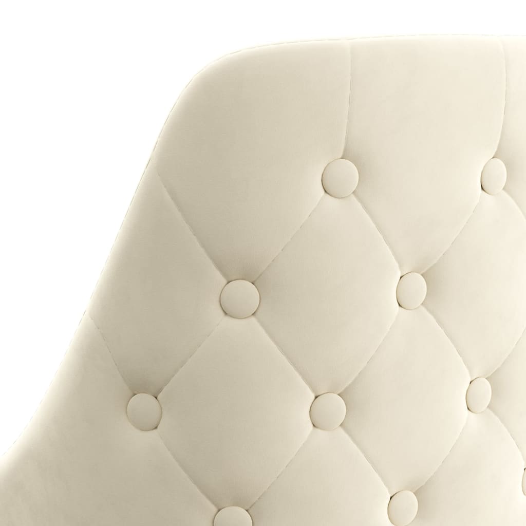 Bürostuhl Drehbar Creme Samt