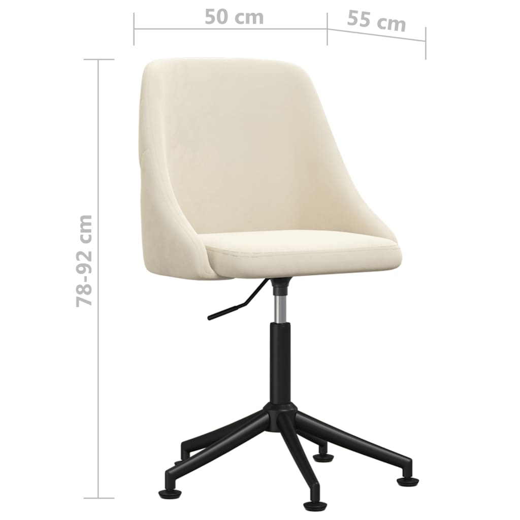 Bürostuhl Drehbar Creme Samt