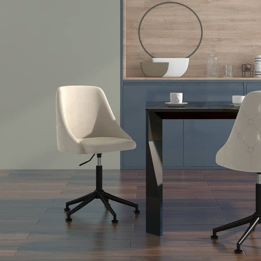 Bürostuhl Drehbar Creme Samt