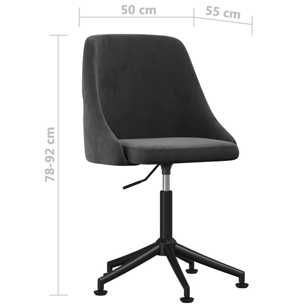 Bürostuhl Drehbar Dunkelgrau Samt