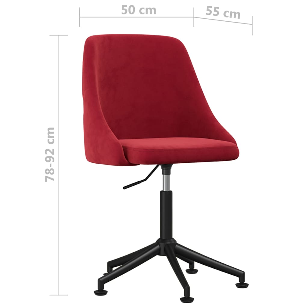 Bürostuhl Drehbar Weinrot Samt