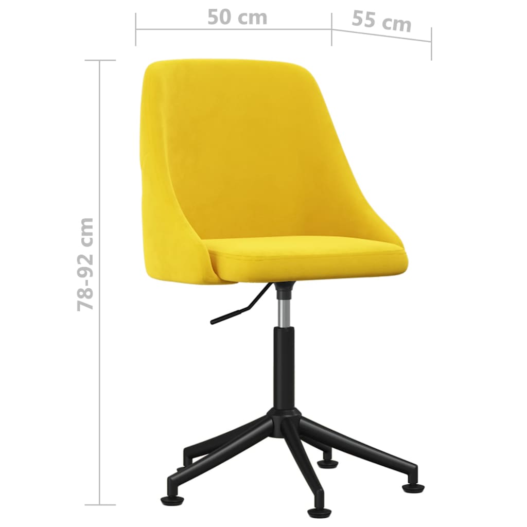 Bürostuhl Drehbar Senfgelb Samt
