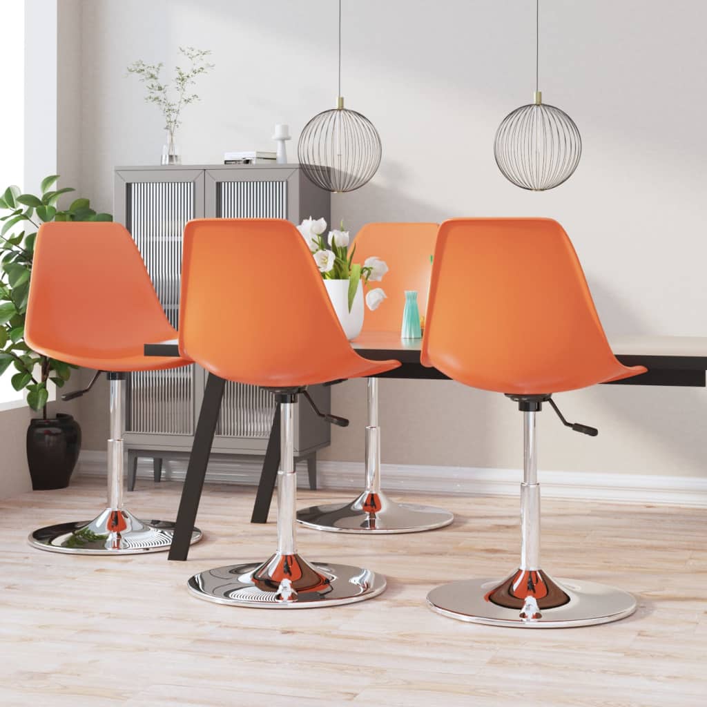 Esszimmerstühle 4 Stk. Drehbar Orange PP