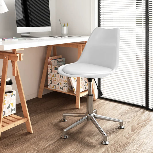 Bürostuhl Drehbar Weiß Kunstleder