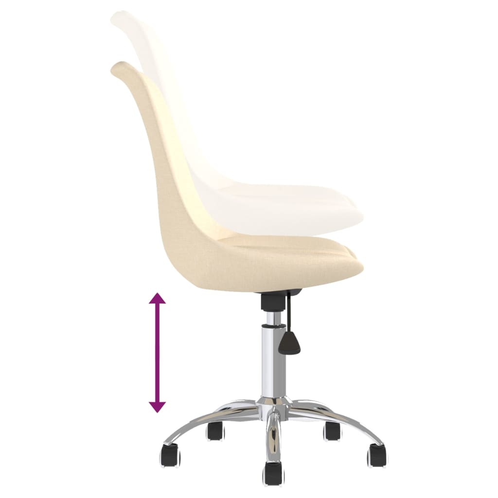 Bürostuhl Drehbar Creme Stoff