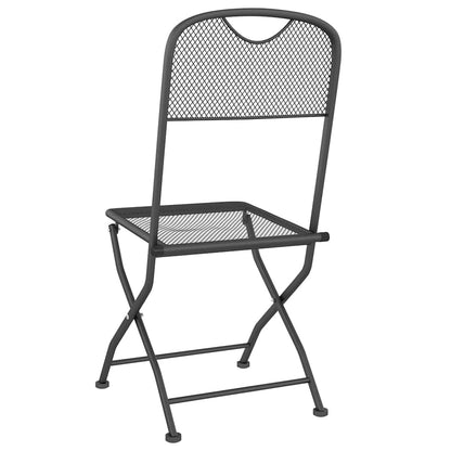 Klappstühle, 4 Stück, Streckmetallgitter, Anthrazit