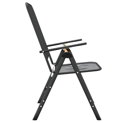 Klappstühle, 2 Stück, Streckmetallgitter, Anthrazit