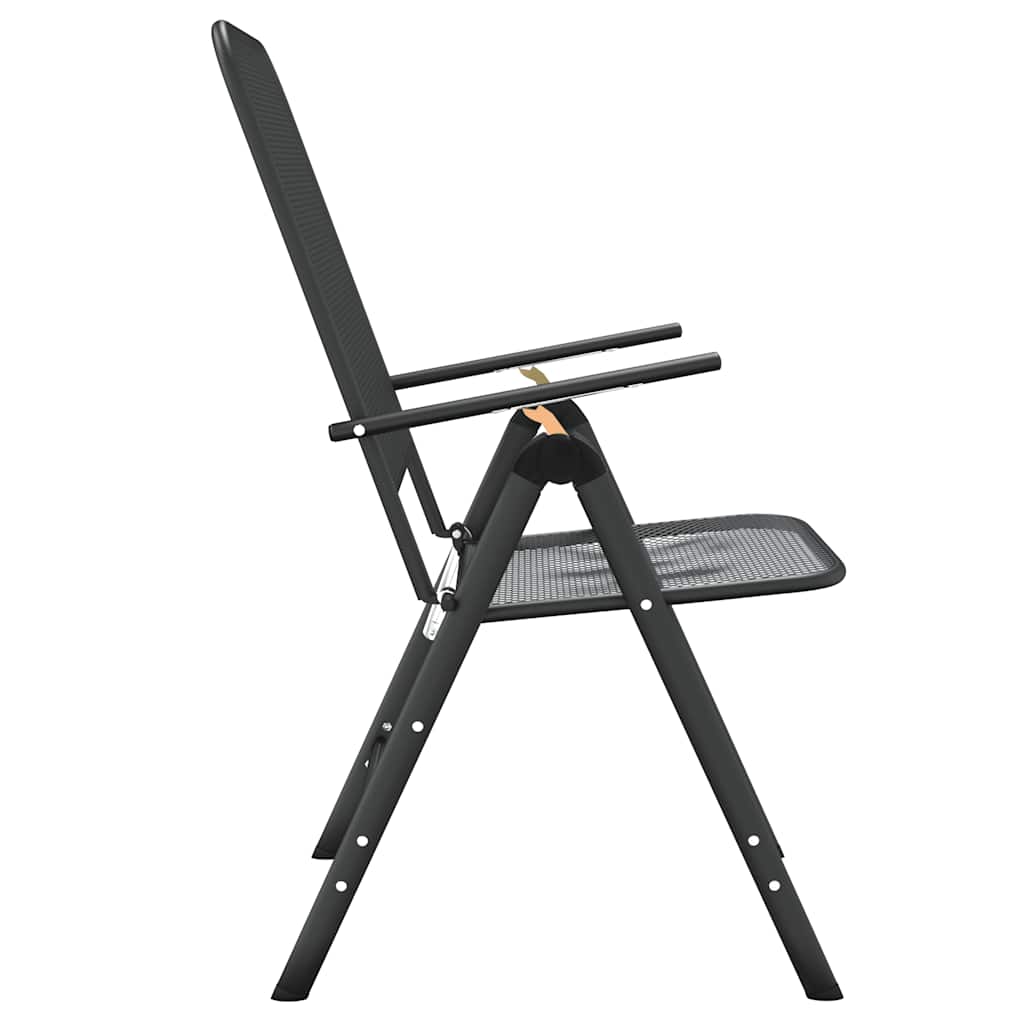 Klappstühle, 2 Stück, Streckmetallgitter, Anthrazit