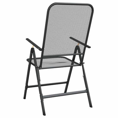 Klappstühle, 2 Stück, Streckmetallgitter, Anthrazit