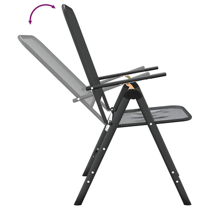 Klappstühle, 2 Stück, Streckmetallgitter, Anthrazit
