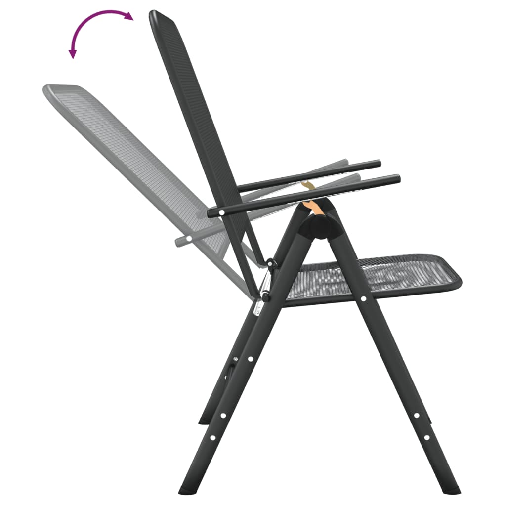 Klappstühle, 2 Stück, Streckmetallgitter, Anthrazit