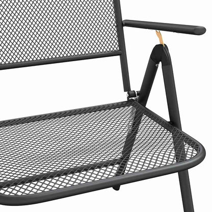 Klappstühle, 2 Stück, Streckmetallgitter, Anthrazit