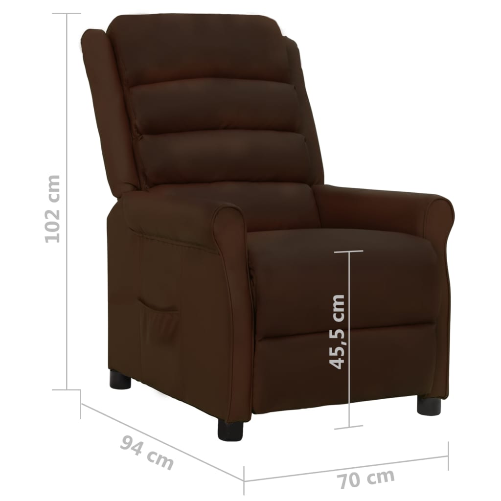 Relaxsessel Braun Kunstleder