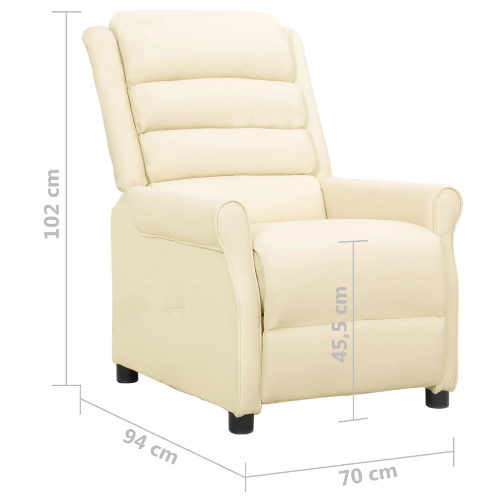 Relaxsessel Creme Kunstleder