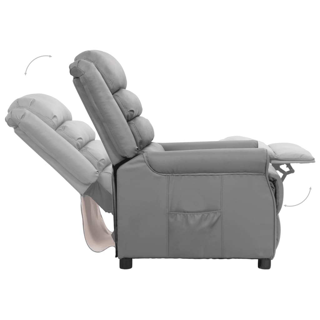 Relaxsessel Grau Kunstleder