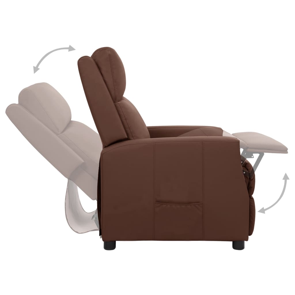 Relaxsessel Braun Kunstleder