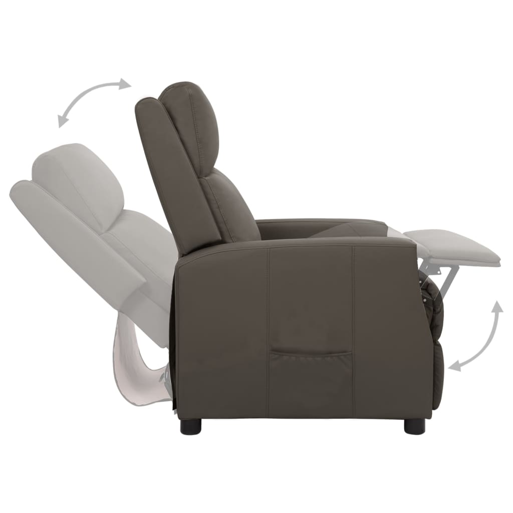 Relaxsessel Grau Kunstleder